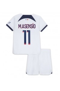Paris Saint-Germain Marco Asensio #11 Jalkapallovaatteet Lasten Vieraspeliasu 2023-24 Lyhythihainen (+ Lyhyet housut)
